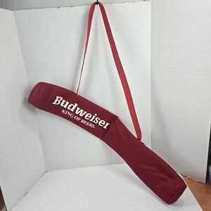 Vtg 1995 Budweiser Beer 6 Pack Sleeve Cooler Tube w Strap Insulated Lightweight